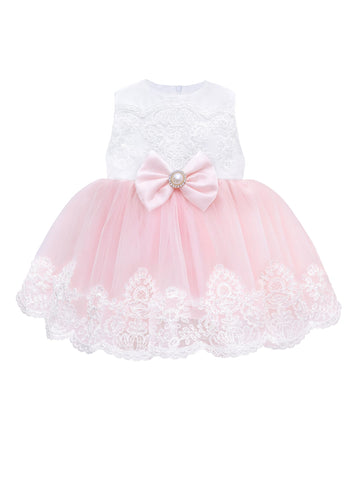 Taffy Baby Girl Newborn Pink Embroidered Princess Pageant Dress Gown 6 Piece Deluxe Set 0-3 Months