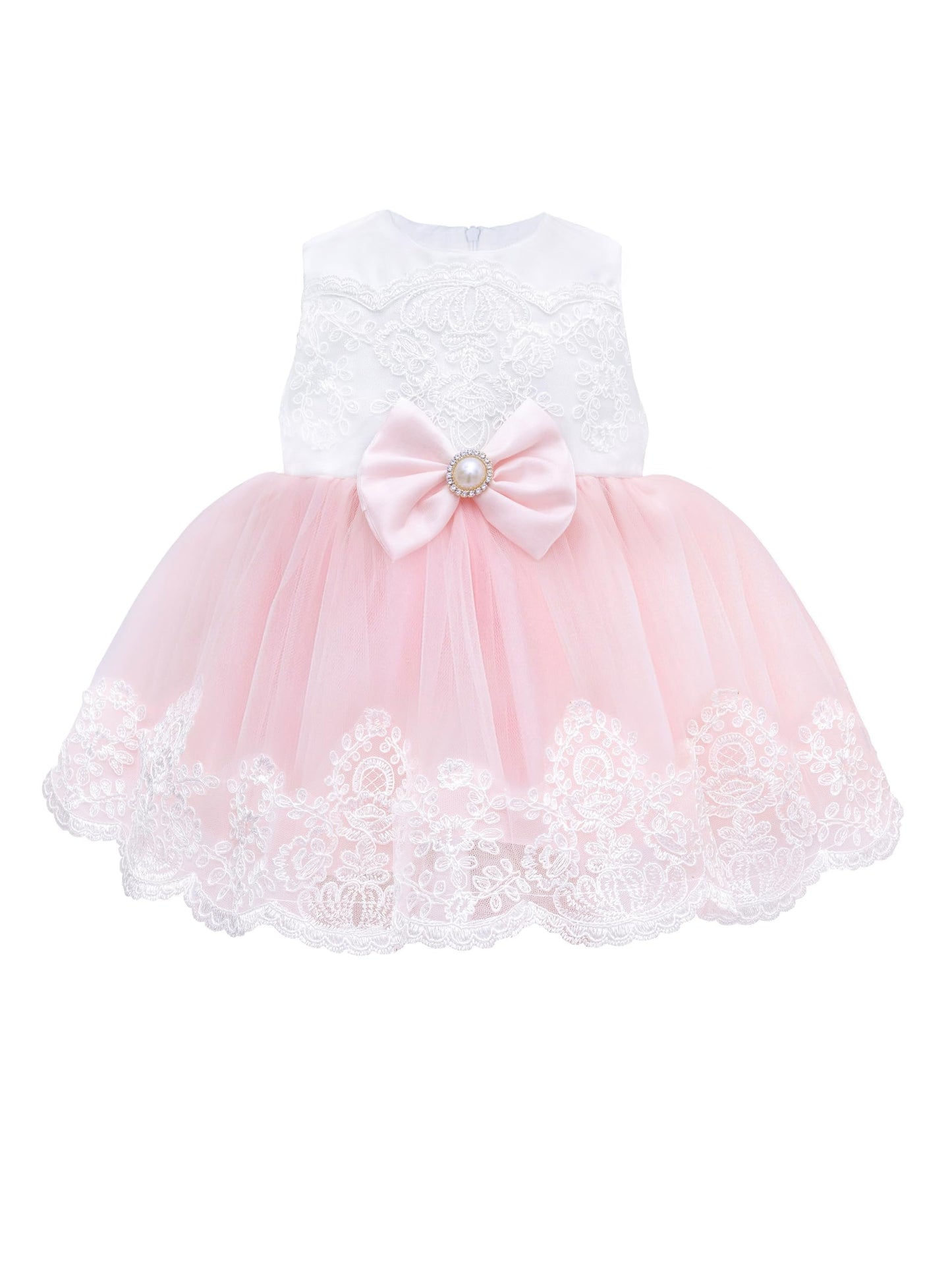 Taffy Baby Girl Newborn Pink Embroidered Princess Pageant Dress Gown 6 Piece Deluxe Set 3-6 Months