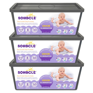 SOHBCLE Refills Compatible with Genie Easy Roll Signature Diaper Pail and Platinum Diaper Pail, Upgraded 90 Bags Hold up to 4200