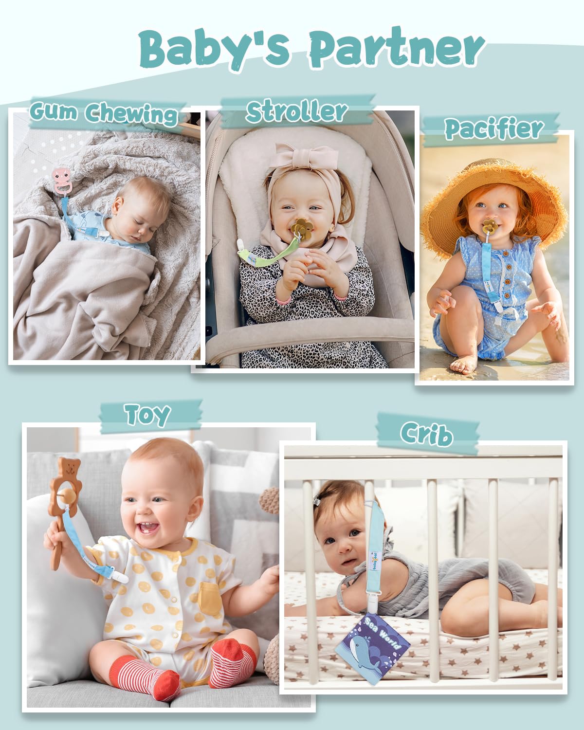 Babygoal Hawaii Pacifier Clips 8 Pack, Pacifier Holder Clips For Baby Boys And Girls Fits For Most Pacifier, Binkie Styles & Bab