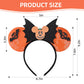 Eisyaa Halloween Minnie Ears Bow Headbands, Sequin Mickey Ears Halloween Bat Headband Glitter Party Princess Decoration Cosplay