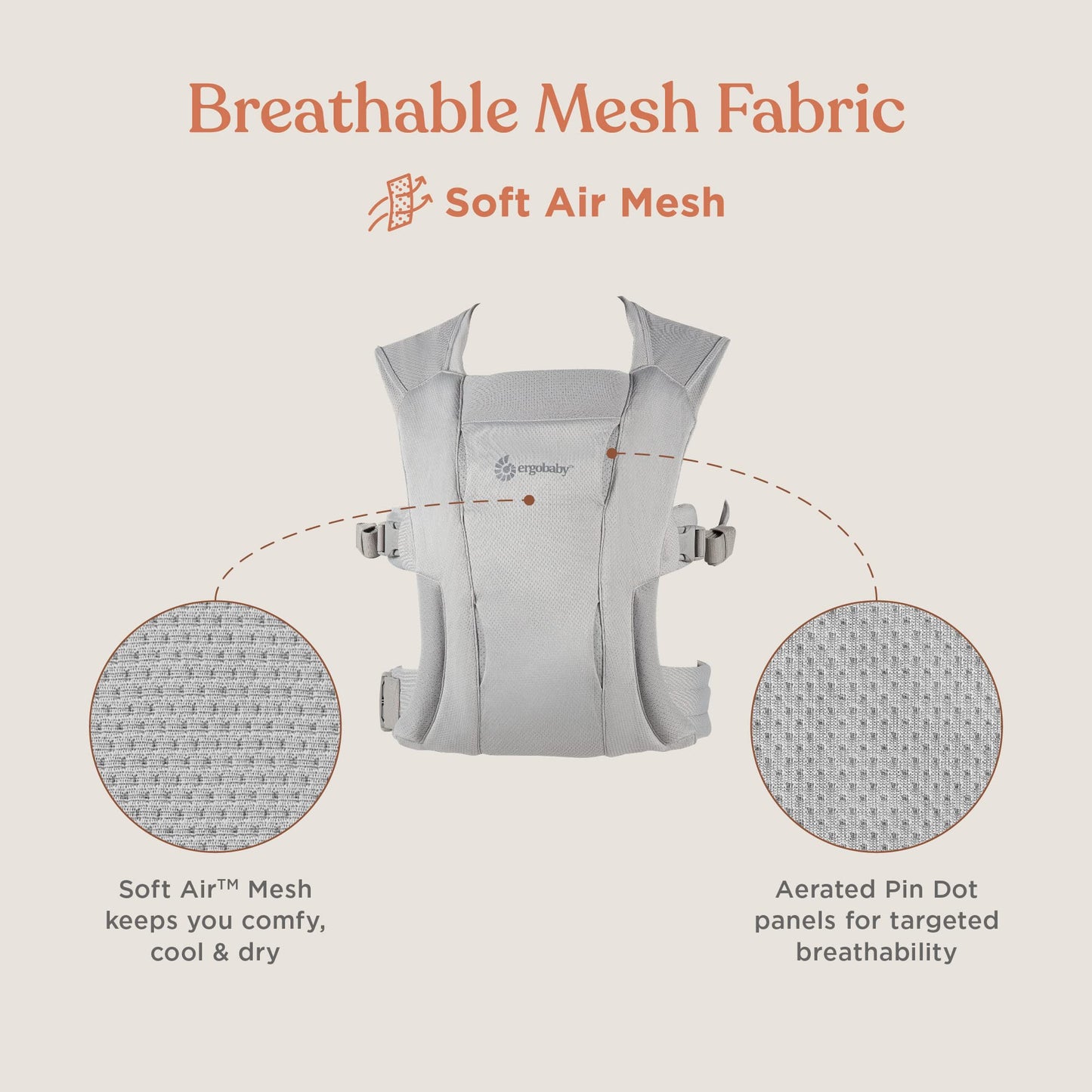 Ergobaby Embrace Cozy Newborn Essentials Baby Carrier Wrap (7-25 Pounds), Ponte Knit, Cream