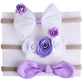 Syga 3 Pcs Baby Headband Naylon Bow Stretchable Hairband Suitable For Newborn Infant Toddler Kids 03 Year (Purple)