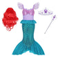 Eledobby Ariel Dress For Girls Little Mermaid Costume Princess Dress Up Halloween Birthday Outfits With Accessories Size 5-6 Yea