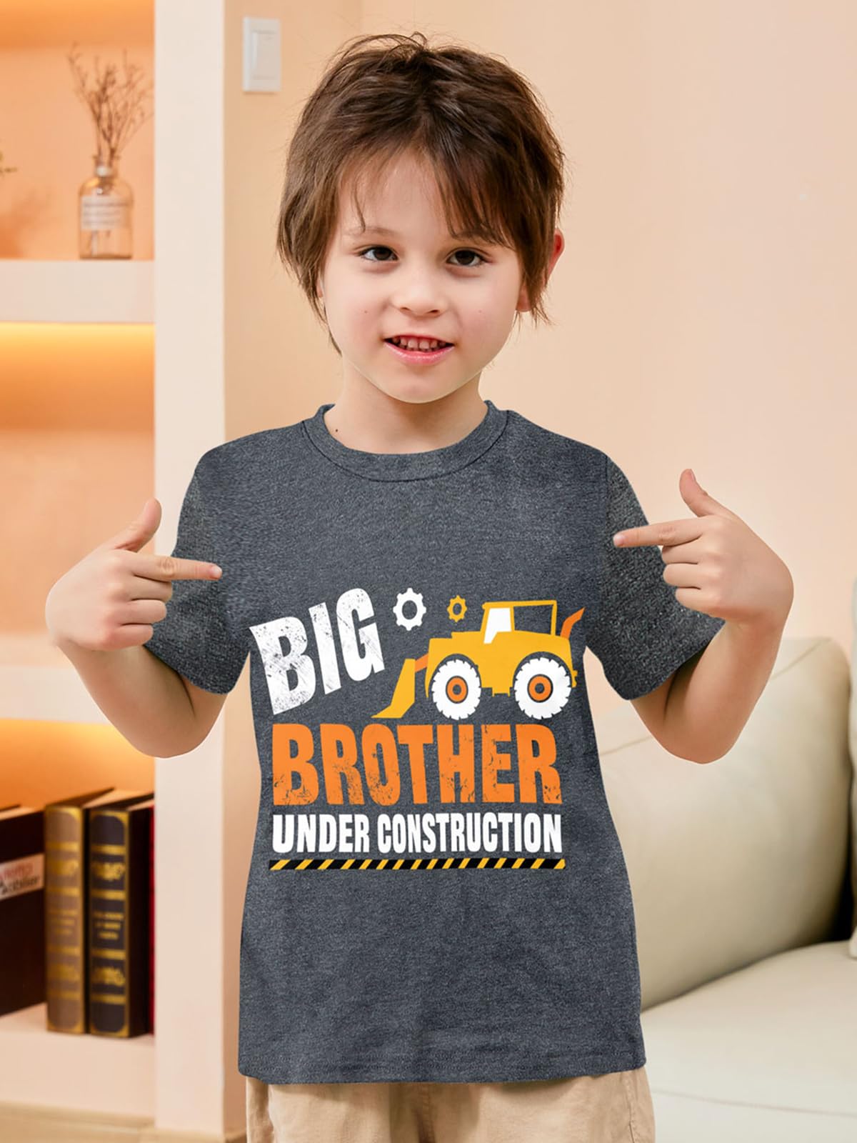 Funnycokid Big Brother T Shirt 6T 5T Promoted To Big Brother Bulldozers Construction Digging It T-Shirt Black Size 5 6 Pregnancy