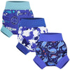Moomoo Baby Reusable Swim Diapers 3 Pcs Waterproof Swimming Diapers For Baby Swim Lesson 2T Multicolor