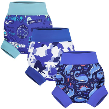 Moomoo Baby Reusable Swim Diapers 3 Pcs Waterproof Swimming Diapers For Baby Swim Lesson 2T Multicolor