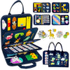 Qizfun Busy Board Book Montessori Toys for 1 2 3 4 Year Old, Boy Birthday Gifts, Educational Sensory Learning Toys for Toddlers 