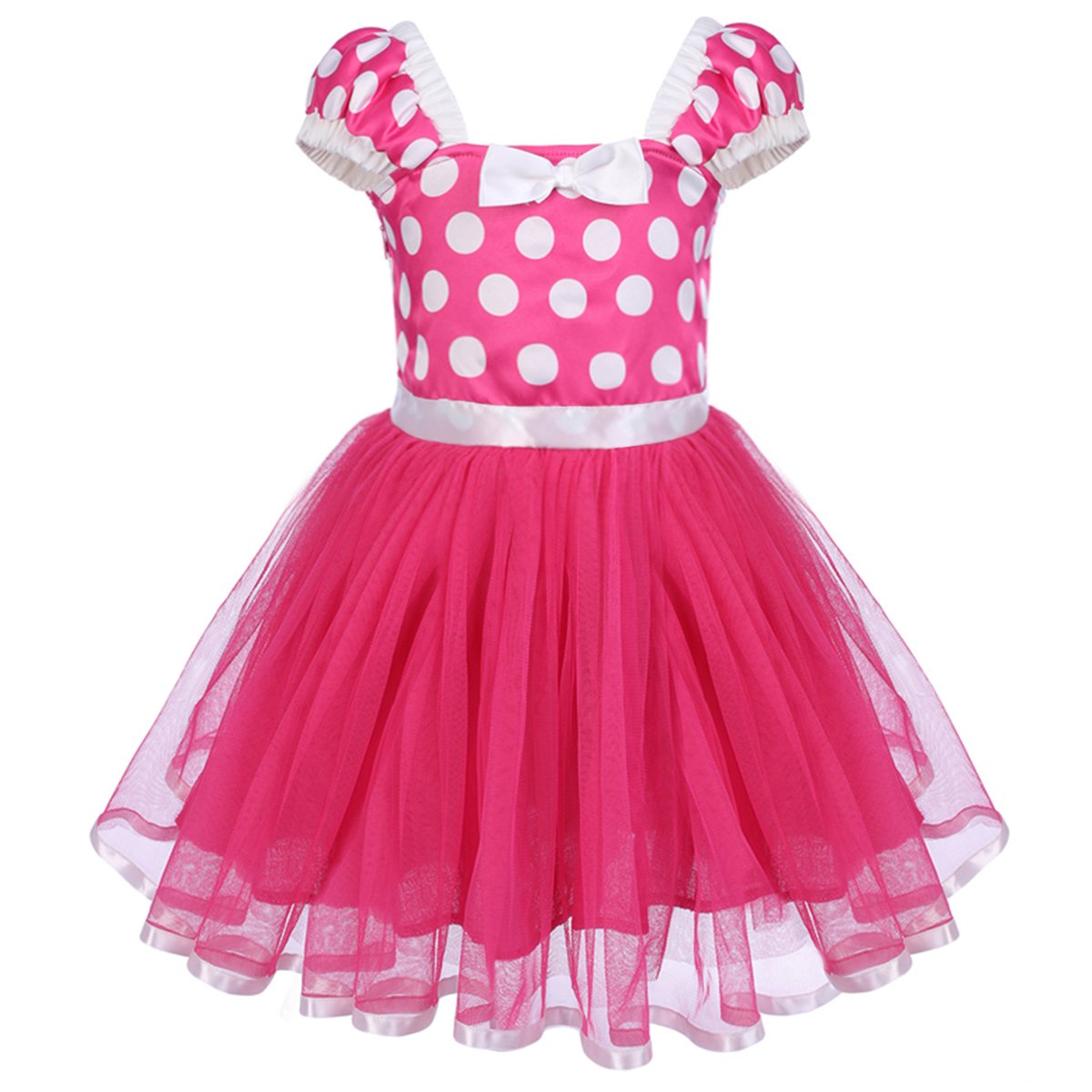 Ibtom Castle Toddlers Girls' Polka Dots Christmas Birthday Princess Leotard Costume Tutu Dress Up Bows Ears Headband Rose+3D Ear