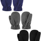 3 Pairs Baby And Toddler Winter Mittens Newborn Infant Fleece Warm Mittens Snow Gloves For Baby Boy And Girl (Black, Grey, Navy