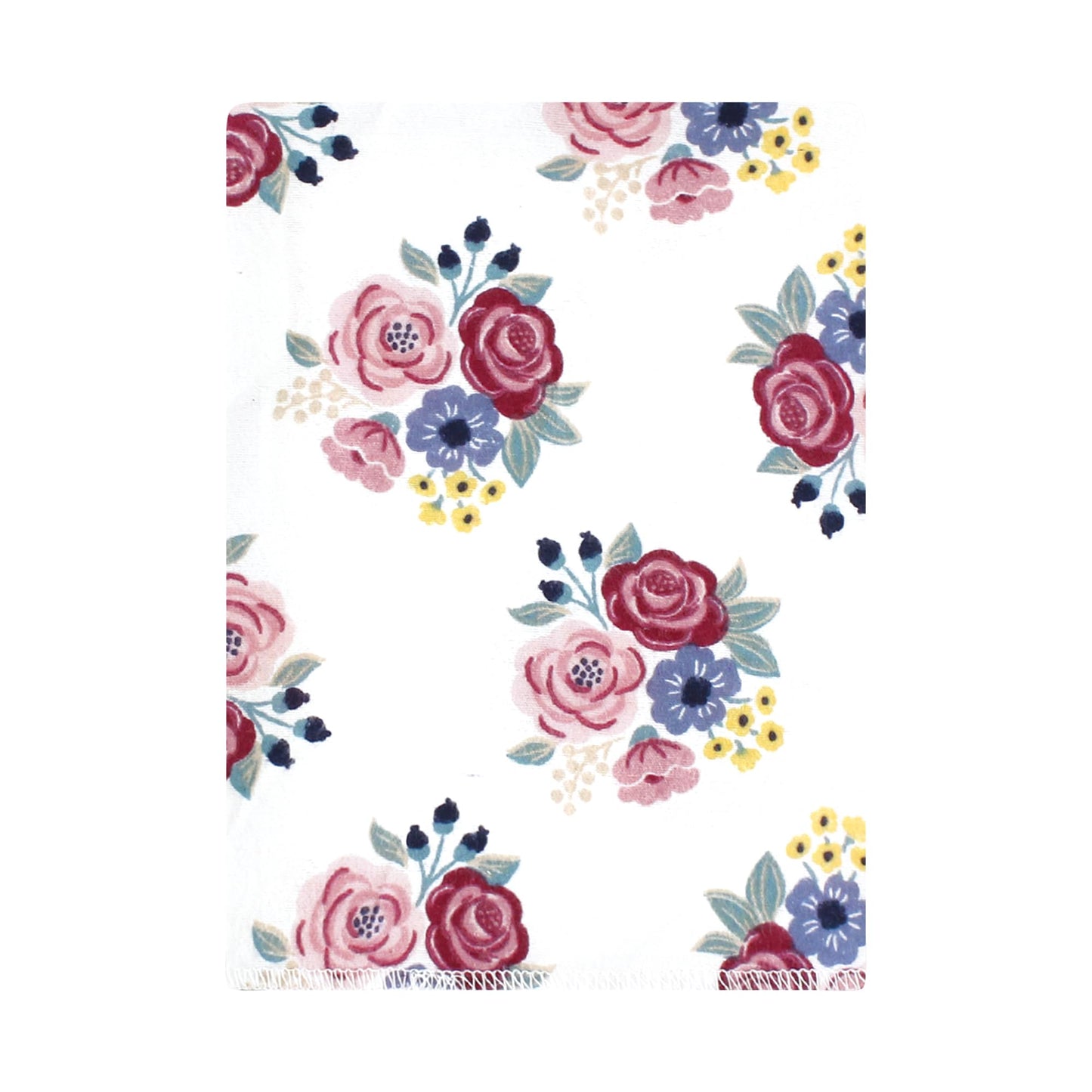 Hudson Baby Unisex Baby Cotton Flannel Burp Cloths Bundle, Blush Navy Floral, One Size
