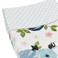 Sweet Jojo Designs Navy Blue And Pink Watercolor Floral Girl Baby Nursery Changing Pad Cover - Blush, Green And White Shabby Chi