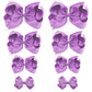 Oaoleer 8Pcs Hair Bows For Girls Purple Grosgrain Ribbon Boutique Bow Alligator Clips Hair Accessories For Toddlers Little Girls