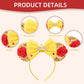 Razko Headband, Sparkle Belle Minnie Ears, Gold-Red Flower, Hairband For Disney Fans, Unisex-Kids, Unisex-Adults