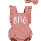 Shalofer Baby Girls One Year Old Outfits First Birthday Romper Cute Backless Ruffles Jumpsuit With Headband (Pink,18-24 Months)