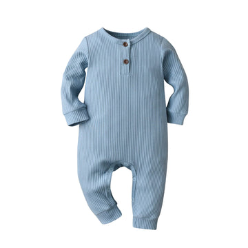 Eghunooy Baby Boy Girl Solid Color One Piece Romper Jumpsuit Outfits Clothes (0-3 Months) Blue