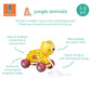 Orange Tree Toys: Pull Along: Leopard - Wooden Toy, Colorful Wheeled Character, Push-Pull, Encourage First Steps, FSC Certified,