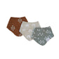 Mebie Baby Muslin Cotton Bib, Woods 3 Pack, Lightweight Baby Bib Set for Burp, Spit Up, Drool, Stylish Bandana Bibs Baby Accesso