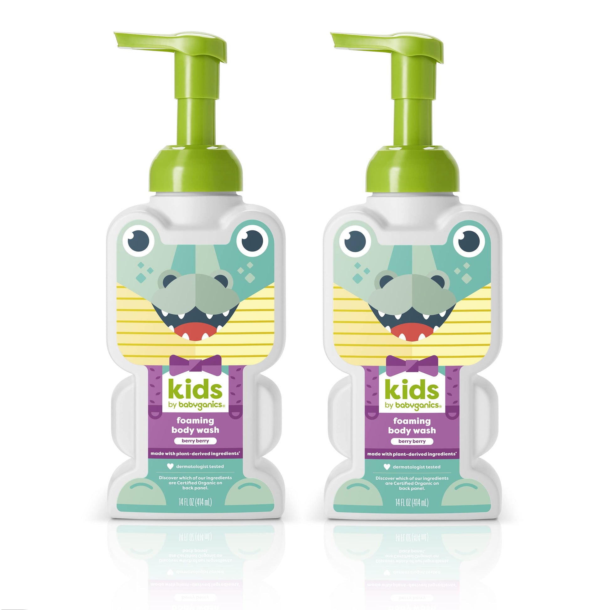 Babyganics Foaming Body Wash, Berry Berry, Tear-Free, 14 Fl Oz (Pack of 2)