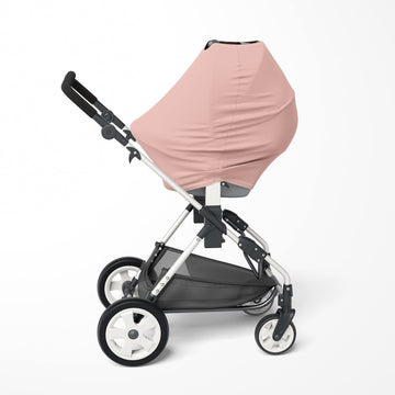 Natemia 4 In 1 Baby Car Seat Cover - Multi-Functional Stretchy & Soft Canopy, Nursing, Shopping Cart, & High Chair Cover