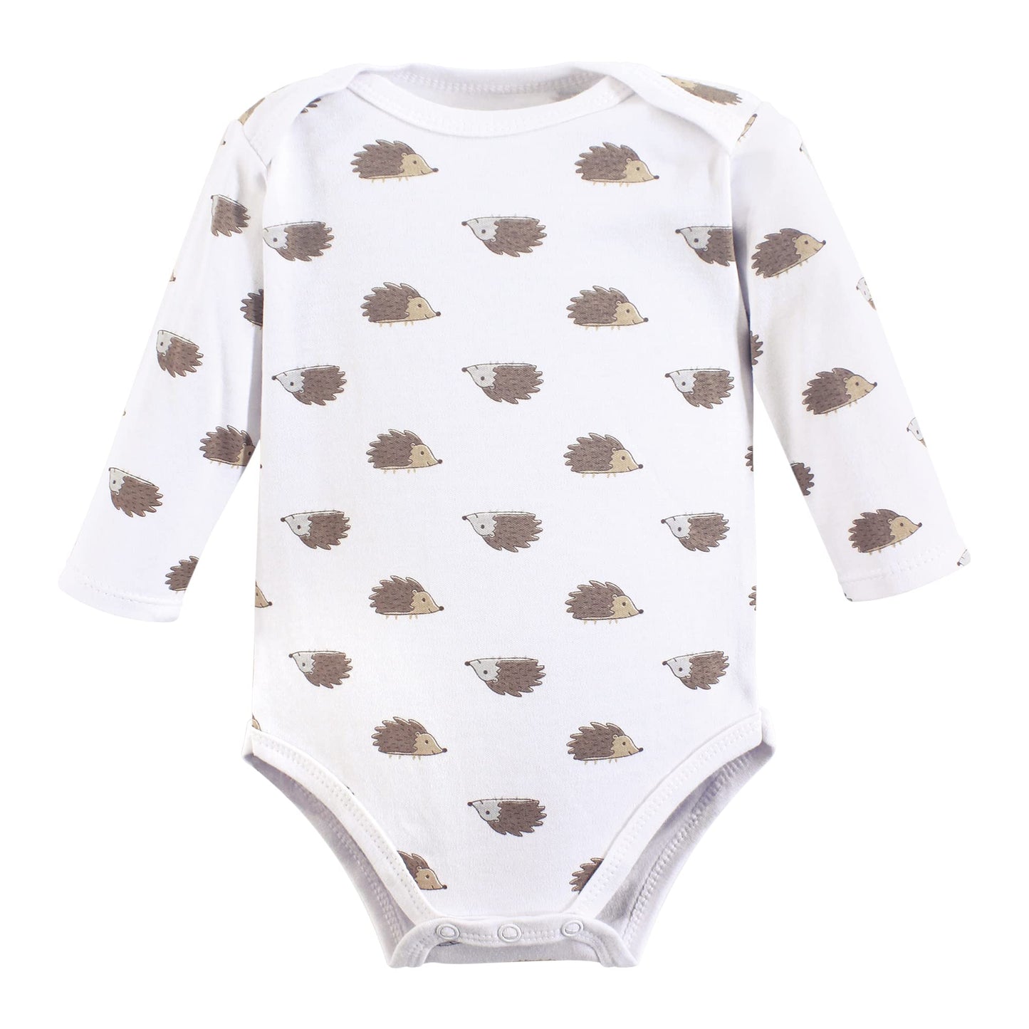 Hudson Baby Unisex Baby Cotton Long-Sleeve Bodysuits, Hedgehog, 12-18 Months