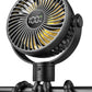 Portable Stroller Fan, 4000mAh Rechargeable Clip on Baby Fan 25H Battery Life, Head Detachable 360 Rotate Mini Fans, 4 Speed Per