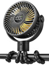 Portable Stroller Fan, 4000mAh Rechargeable Clip on Baby Fan 25H Battery Life, Head Detachable 360 Rotate Mini Fans, 4 Speed Per