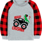 Valentineday Buffalo Red Plaid Shirt For Toddler Boy Heart Crusher Dino Monster Truck Dinosaur Clothes Raglan Sleeve Kids Tee To