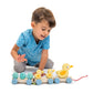 Tender Leaf Toys - Pull Along Ducks - Classic Wooden Pull Along Toy - 9pc Duck Family Set with 1 Mother Duck, 2 Baby Ducks, 3 Eg