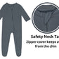 Guisby Baby Boy Zipper Pajamas,Rayon Footed Romper Pajamas For Girls Sliver Grey 6-12 Months