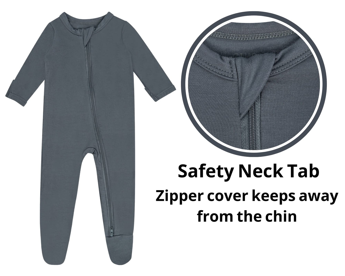 Guisby Newborn Footie Pajamas,Soft Long Sleeve Sleepers Baby Girl Rayon Sliver Grey