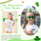 Oaoleer 2Pcs St. Patrick Hair Bows For Girls, Green Bows Hair Alligator Clips Hair Barrettes For Baby Girls Infants Toddlers Kid