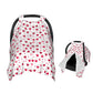 Muishi Red Cherry Love Hearts Baby Car Seat Canopy Nursing Cover for Newborn Car Seat Breastfeeding Covers Blanket Newborn Showe