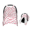 Muishi Red Cherry Love Hearts Baby Car Seat Canopy Nursing Cover for Newborn Car Seat Breastfeeding Covers Blanket Newborn Showe