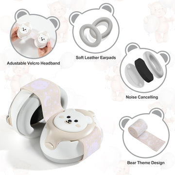 Yomauiyee Baby Headphones-Infant Ear Protection For Babies 0-36 Months, 25Db Nrr Baby Noise Cancelling Headphones With Little Be
