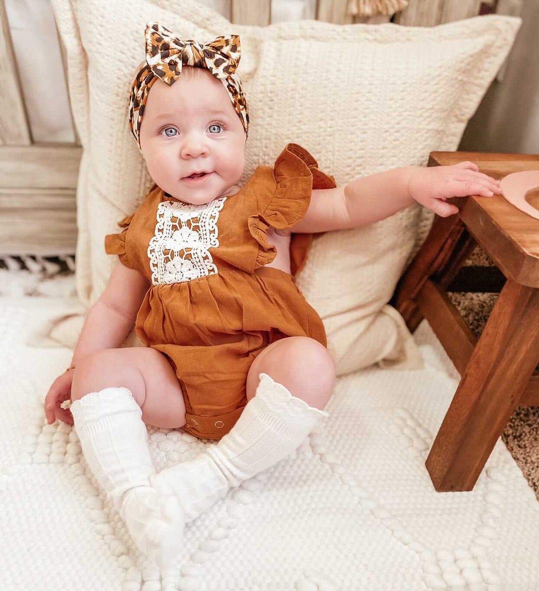 Ueesum Baby Girl Nylon Headbands With Bows Newborn Infant Toddler Headwrap Hair Accessories