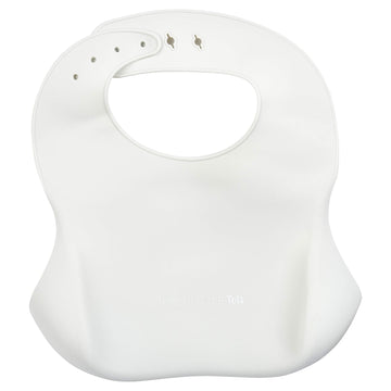 Three Little Tots Modern Silicone Baby Bib - Adjustable Fit Waterproof Catch Bibs ((Cloud)