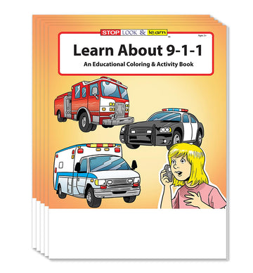 ZOCO - Learn About 911 - Coloring & Activity Books (25 Bulk Pack, Without Crayons) - EMT, EMS Dispatcher, Police, Sheriff, Fire 