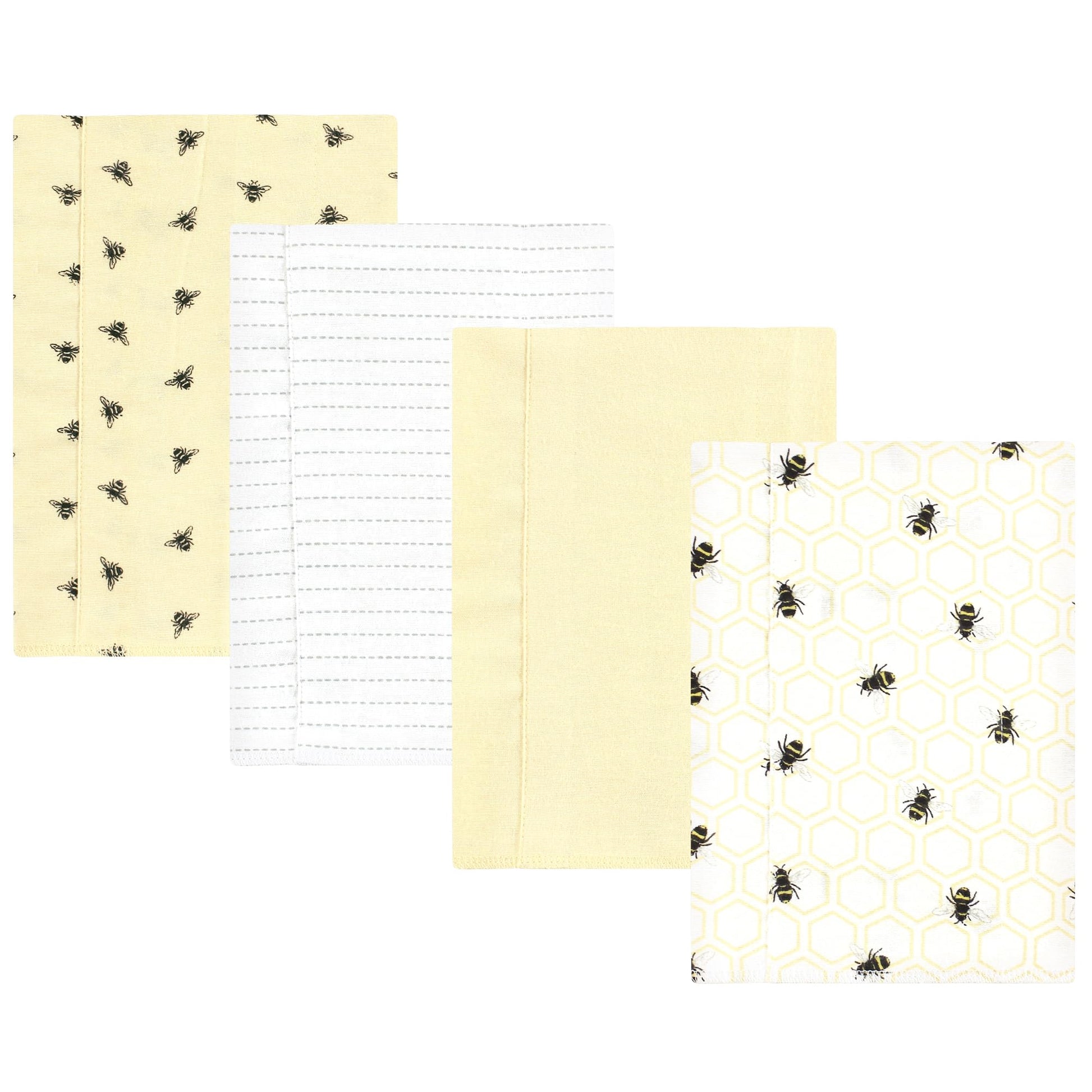 Hudson Baby Unisex Baby Cotton Flannel Burp Cloths, Honey Bee, One Size