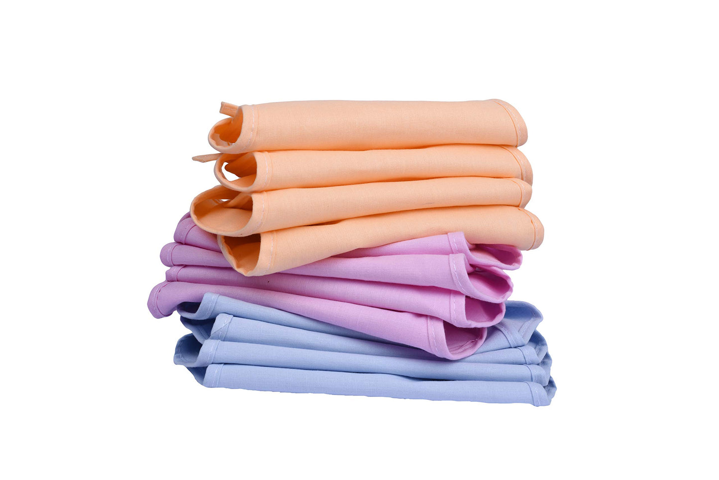 Nappy For New Born Baby  Set Of 12 Pcs/Cotton Cloth Langot For Babies # 06 Months # Double Layer Nappies # U Shaped # Washable