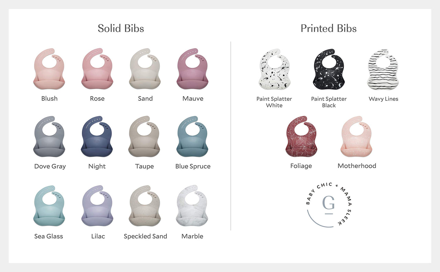 Goobie Baby Silicone Baby Bibs For Girls And Boys - Waterproof Bib Set For Babies And Toddlers - Bpa Free Feeding And Weaning Bi