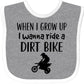 Inktastic Motocross Dirt Biking Future Dirt Biker Baby Bib Heather And White 38A26