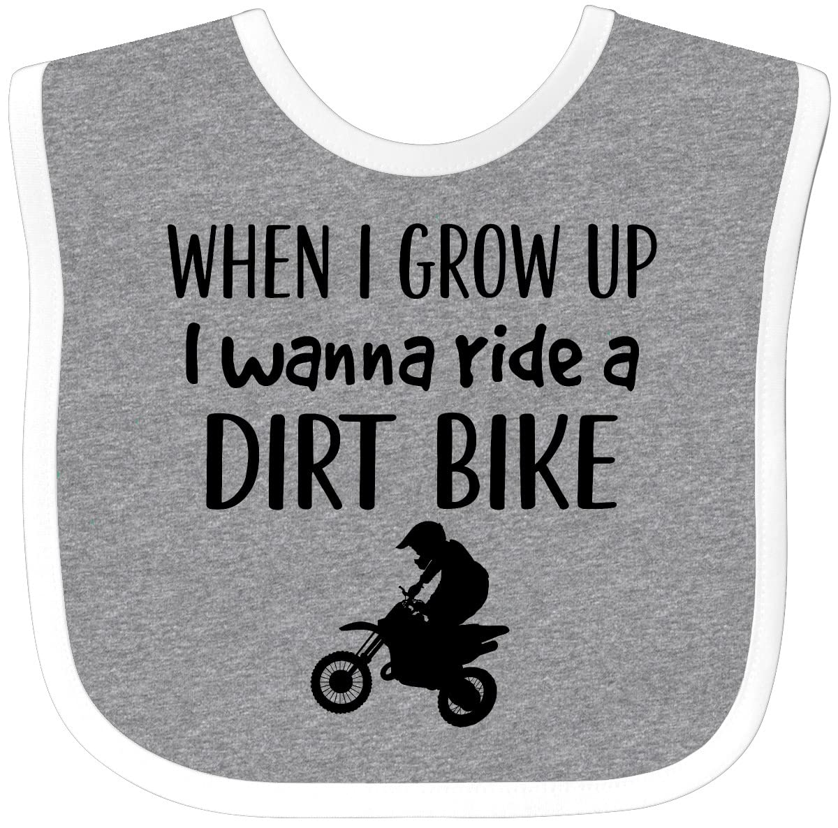 Inktastic Motocross Dirt Biking Future Dirt Biker Baby Bib Heather And White 38A26