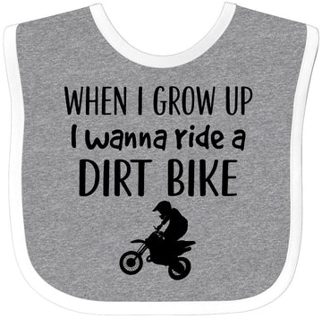 Inktastic Motocross Dirt Biking Future Dirt Biker Baby Bib Heather And White 38A26