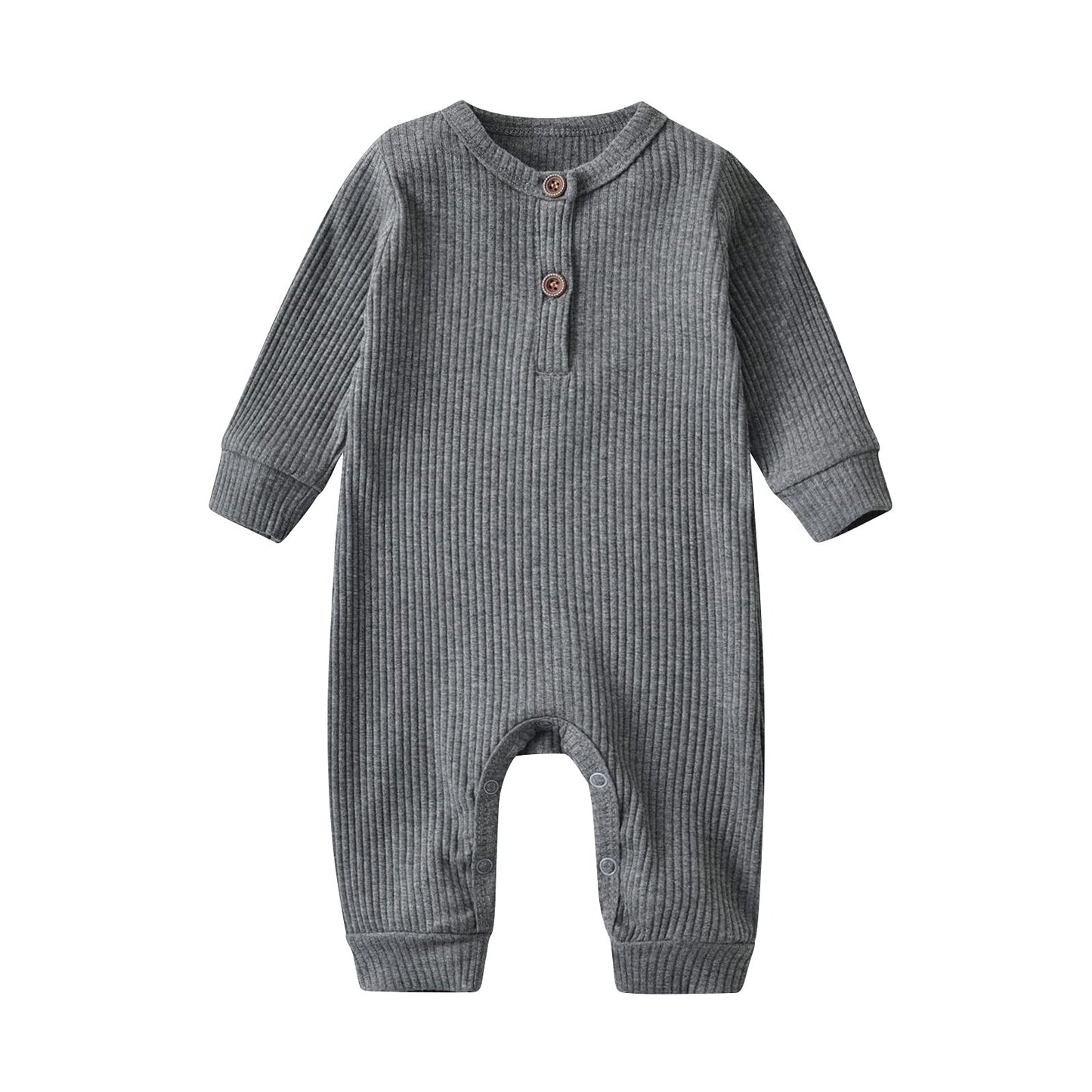 Baby Boy Girl 2 Pack Solid Romper Short/Long Sleeve One Piece Jumpsuits Clothes Sets (Dark Grey & Light Grey, 3-6 Months)