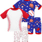 Daughter Queen Boys Pajamas 18-24 Months Summer Pjs Baseball Pj Sets Baby Toddler Cotton Short Sleeve Sleepwear Jammies Sports C