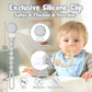Tyry.Hu 3 Pack Silicone Pacifier Holder Clip With One Piece Beads For Boys And Girls, Soft Flexible Pacifier Clip, Rust-Free Bin