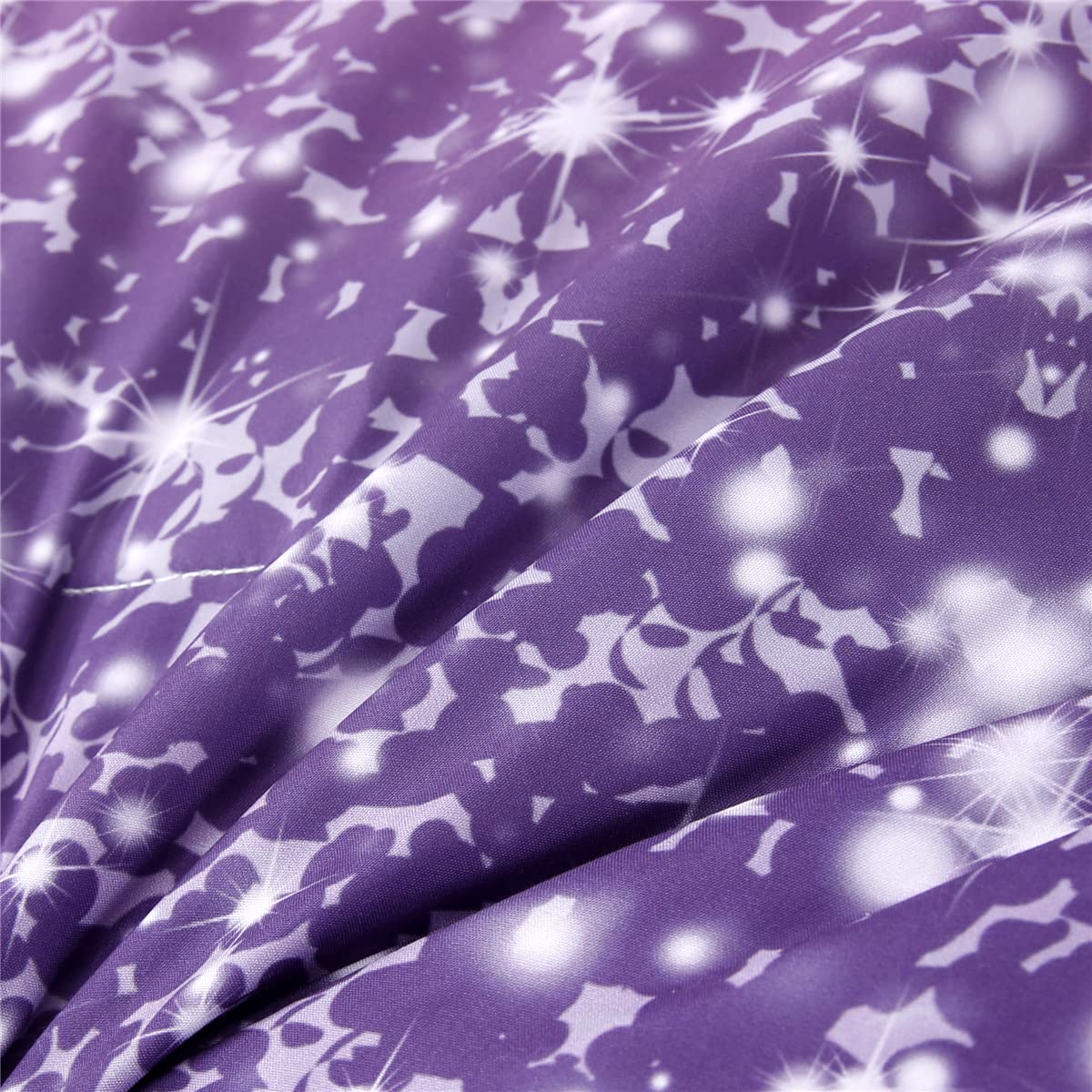 Urbonur 4-Piece Toddler Bedding Sets For Girls, Pink Purple Toddler Comforter Set, Includes 1 Flat Sheet, 1 Fitted Sheet, 1 Comf