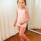 Vaenait Kids Long Sleeve Sleepwear Pajamas 2Pcs Set Modal Raglanpink+Milkpink Xs