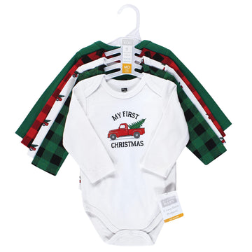 Hudson Baby Unisex Cotton Long-Sleeve Bodysuits And Toddler T-Shirt Set, Christmas Tree, 9-12 Months Us